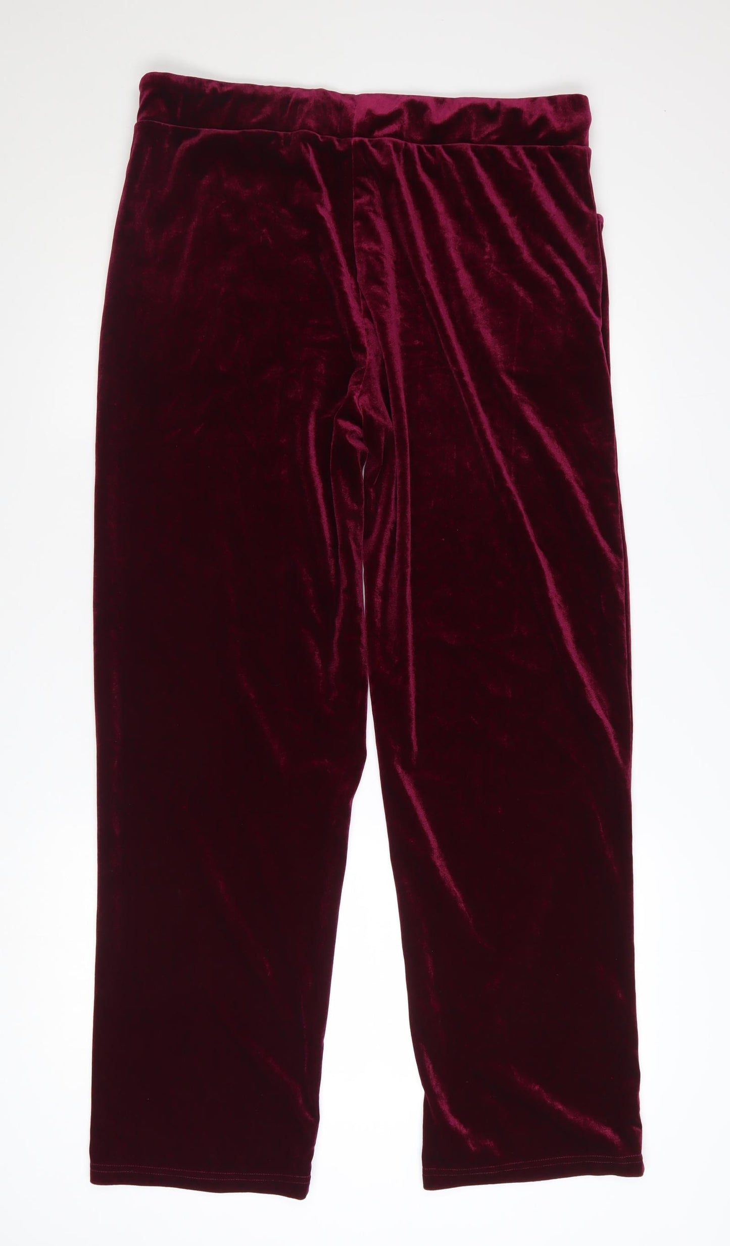 Pour Moi Womens Red Velvet Drawstring Trousers Size 14