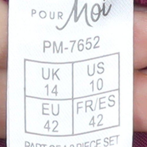 Pour Moi Womens Red Velvet Drawstring Trousers Size 14