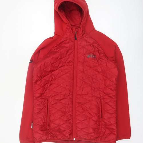 North Ridge Women Red Size 14 Hooded Puffer Softshell Jacket