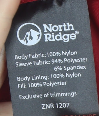 North Ridge Women Red Size 14 Hooded Puffer Softshell Jacket