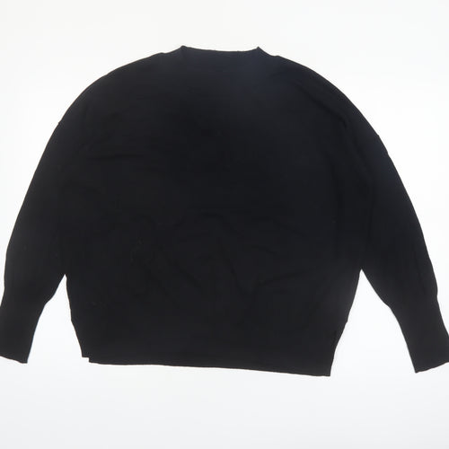 GAP Women's Black Crew Neck Cotton Blend Pullover Jumper Size L
