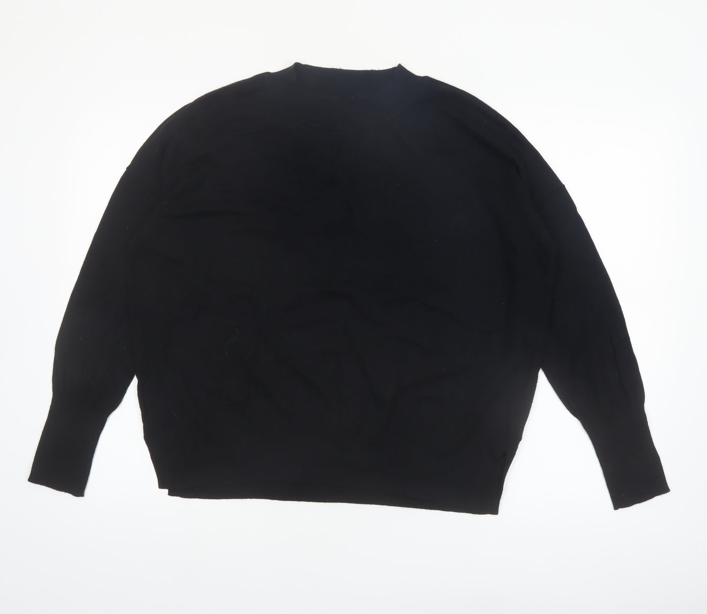 GAP Women's Black Crew Neck Cotton Blend Pullover Jumper Size L
