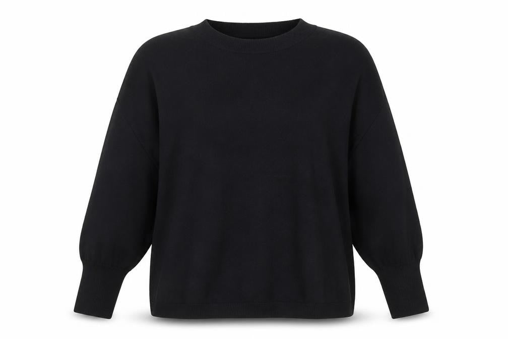 Gap Women's Black Crew Neck Cotton Blend Pullover Jumper Size L