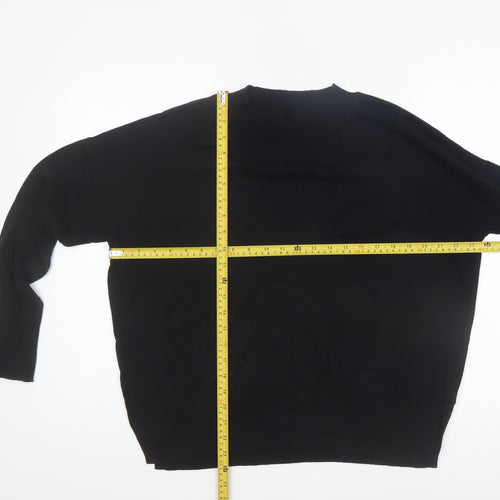 GAP Women's Black Crew Neck Cotton Blend Pullover Jumper Size L