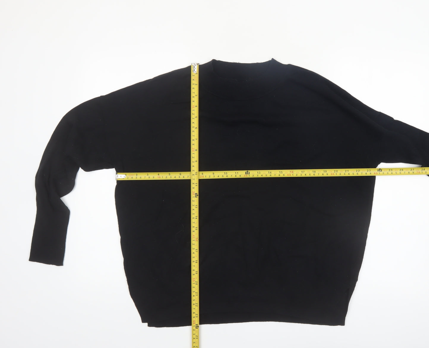 GAP Women's Black Crew Neck Cotton Blend Pullover Jumper Size L