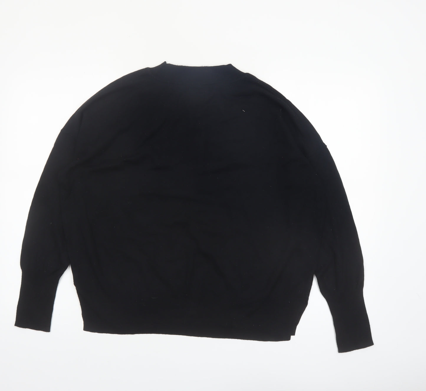GAP Women's Black Crew Neck Cotton Blend Pullover Jumper Size L