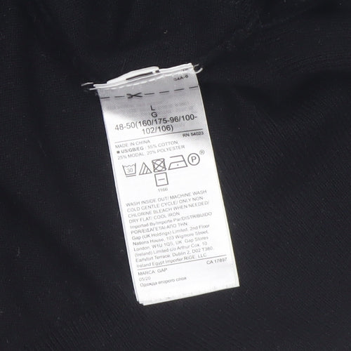GAP Women's Black Crew Neck Cotton Blend Pullover Jumper Size L