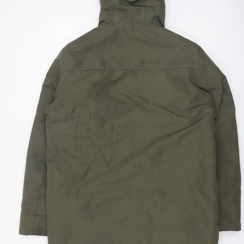 Threadbare Men's Green Parka Coat L Hooded Winter Jacket