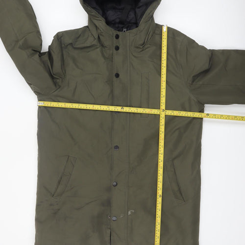 Threadbare Men's Green Parka Coat L Hooded Winter Jacket