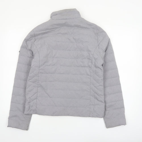 Jack Wills Womens Grey Puffer Jacket Size 12 Regular Fit