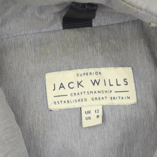 Jack Wills Womens Grey Puffer Jacket Size 12 Regular Fit