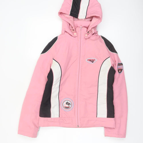 UST4 High Collection Women's Pink Ski Jacket Size S Hooded