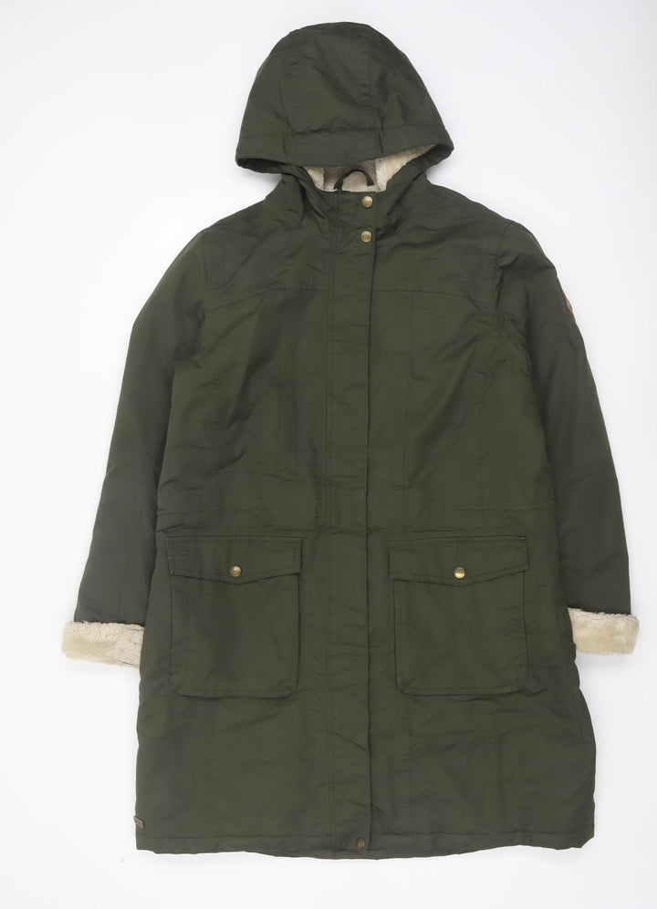 Regatta Women's Green Parka Coat UK 16 Hooded Winter Warm Water Resistant