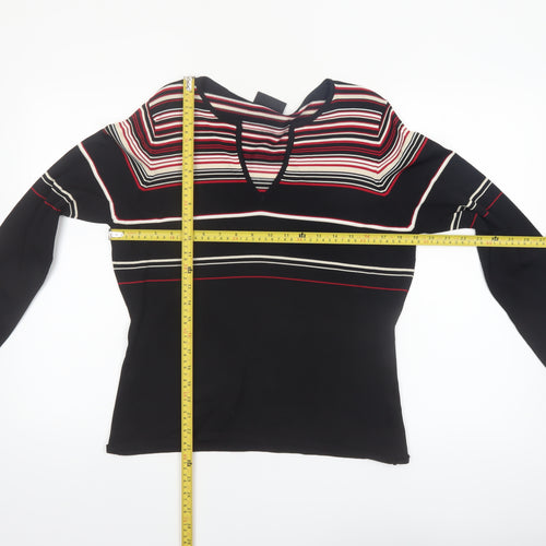 Principles Womens Multicoloured Striped V-Neck Long Sleeve Jumper Size 18