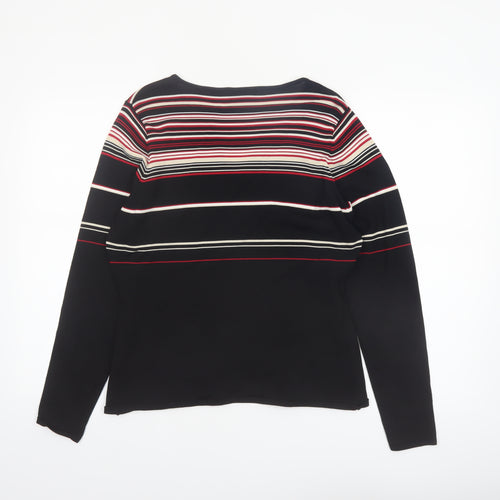 Principles Womens Multicoloured Striped V-Neck Long Sleeve Jumper Size 18