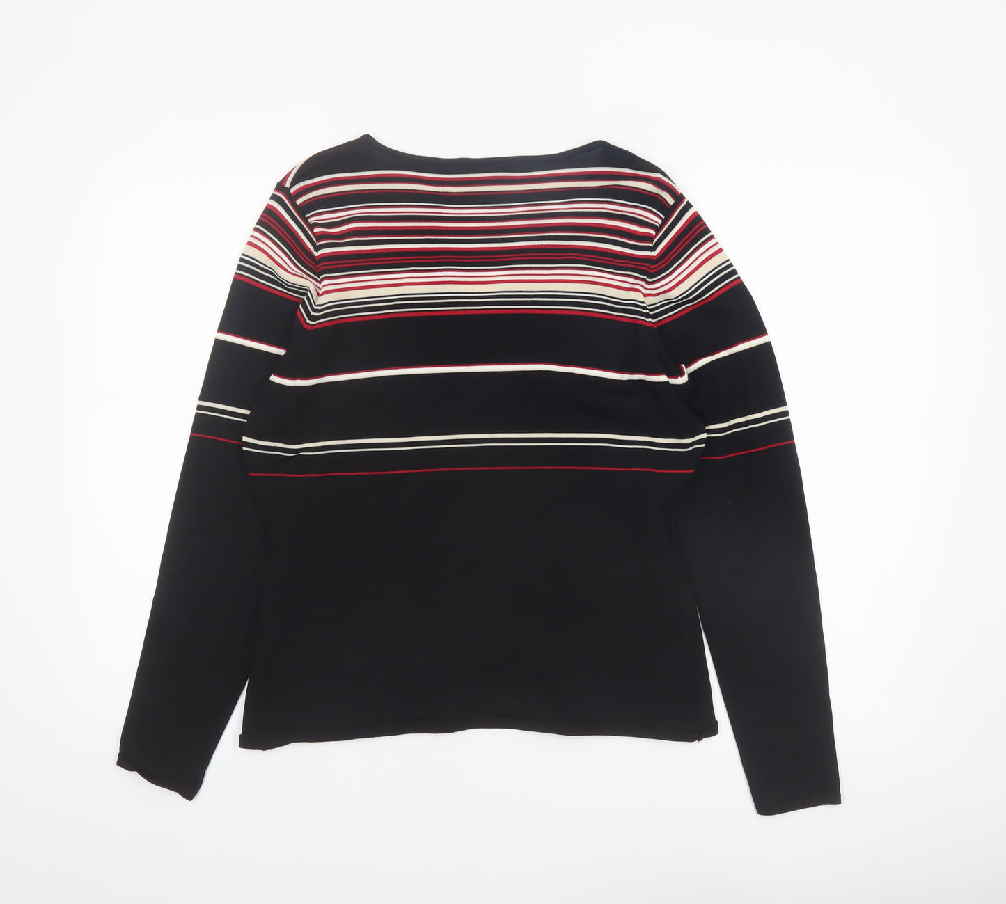 Principles Womens Multicoloured Striped V-Neck Long Sleeve Jumper Size 18