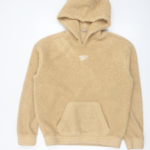 Reebok Men's Beige Fleece Pullover Hoodie Size S