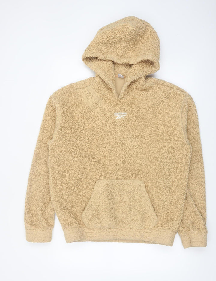Reebok Men's Beige Fleece Pullover Hoodie Size S