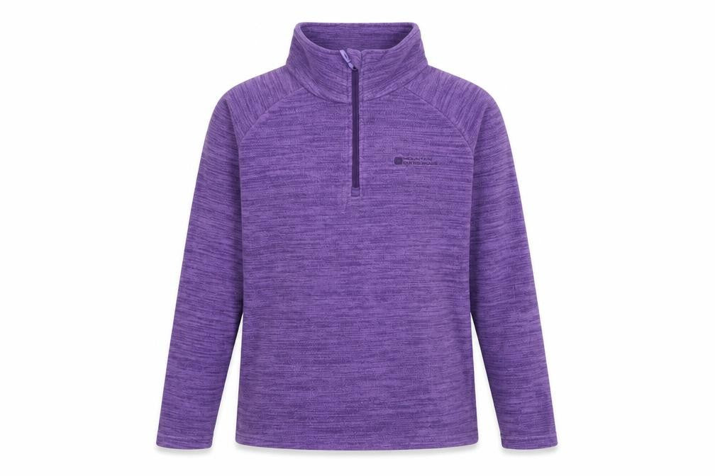 Front view of Mountain Warehouse Women Purple, size 10, 1/2 Zip Fleece Pullover Sweatshirt