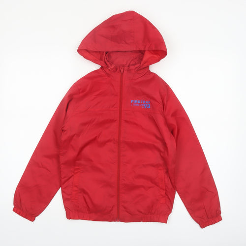 Firetrap Boys Red Hooded Full Zip Windbreaker Jacket 10-11 Years