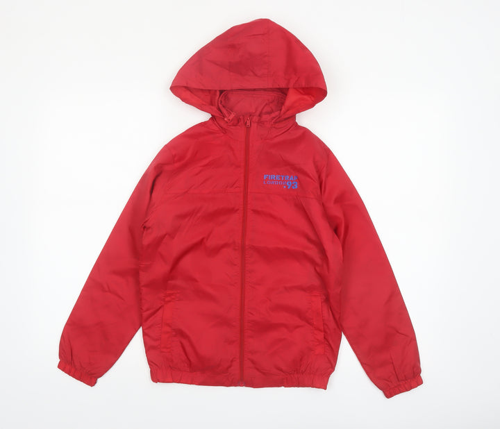 Firetrap Boys Red Hooded Full Zip Windbreaker Jacket 10-11 Years