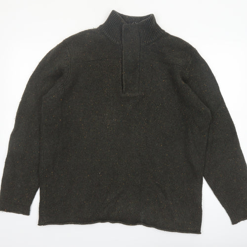 Rocha John Rocha Men’s Green 1/4 Zip Wool Blend Jumper L
