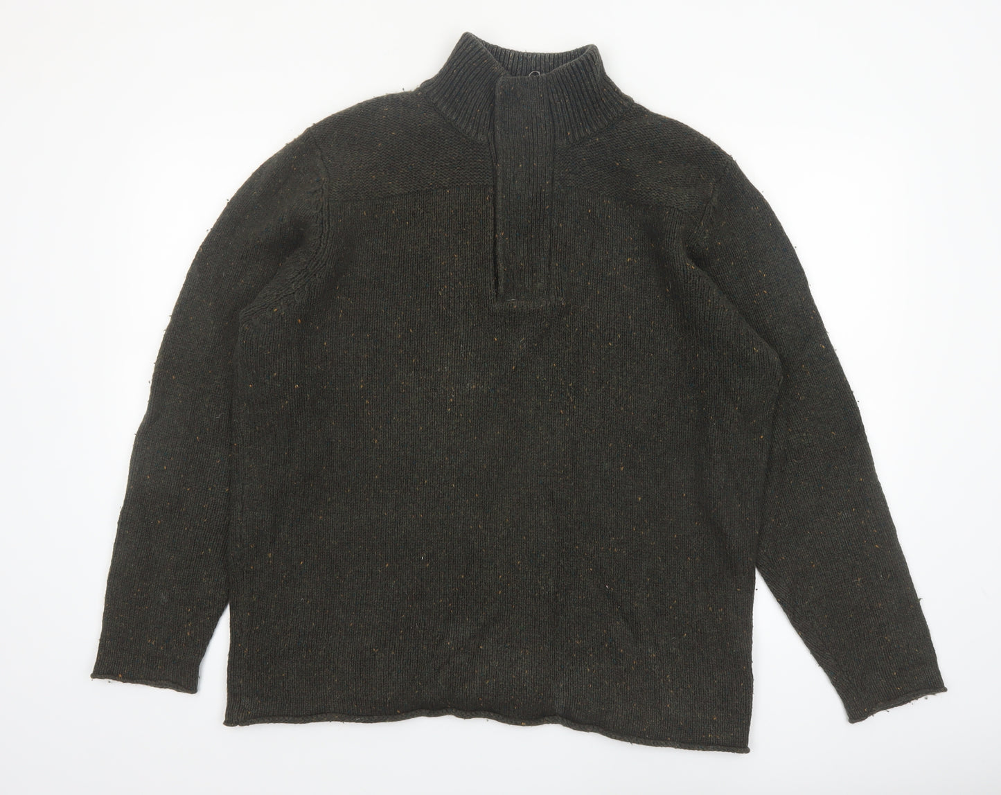 Rocha John Rocha Men’s Green 1/4 Zip Wool Blend Jumper L