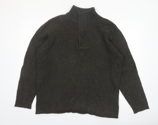 Rocha John Rocha Men’s Green 1/4 Zip Wool Blend Jumper L