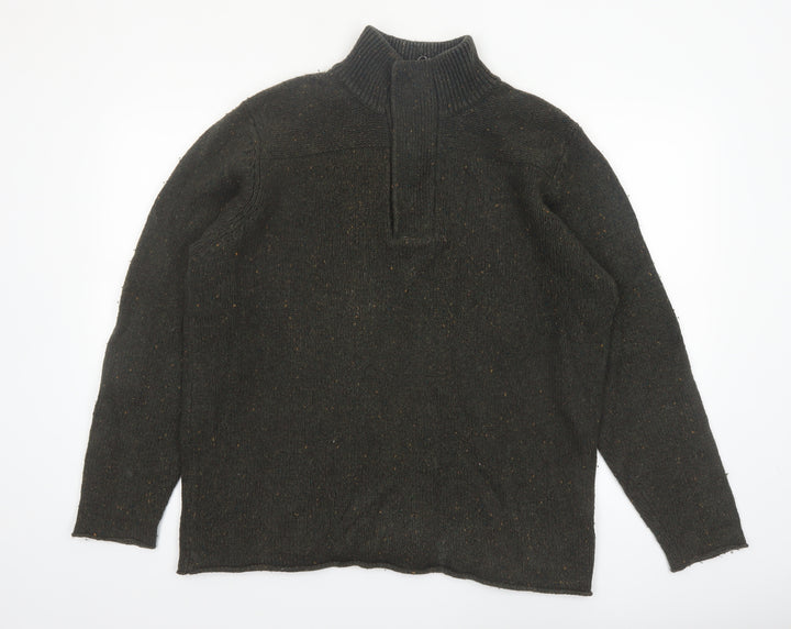 Rocha John Rocha Men’s Green 1/4 Zip Wool Blend Jumper L