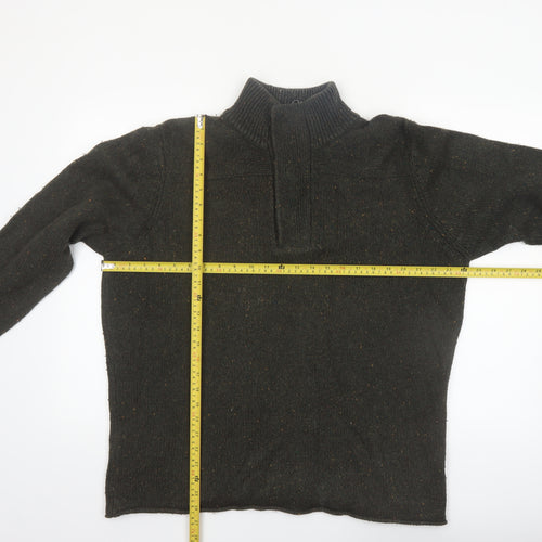 Rocha John Rocha Men’s Green 1/4 Zip Wool Blend Jumper L
