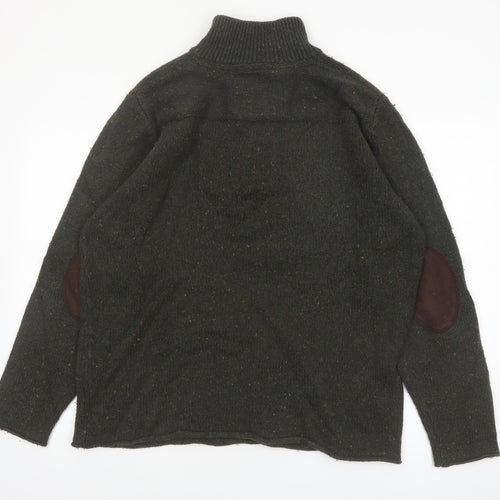 Rocha John Rocha Men’s Green 1/4 Zip Wool Blend Jumper L