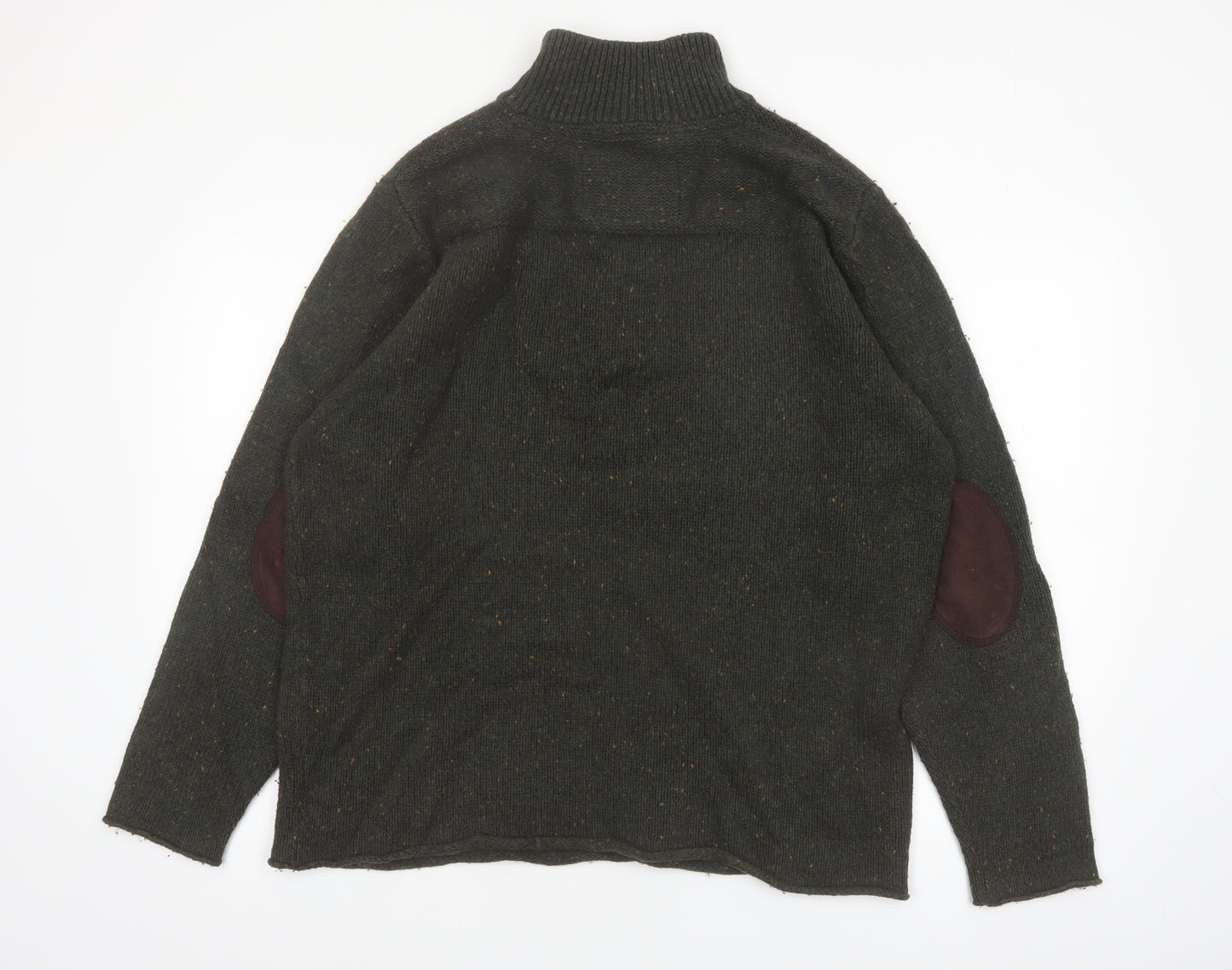 Rocha John Rocha Men’s Green 1/4 Zip Wool Blend Jumper L
