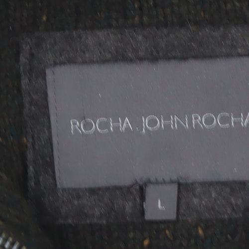 Rocha John Rocha Men’s Green 1/4 Zip Wool Blend Jumper L