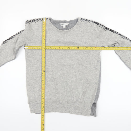 L.K. Bennett Women’s Grey Wool Cashmere Studded Pullover Jumper S