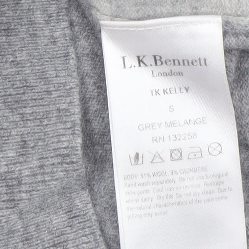 L.K. Bennett Women’s Grey Wool Cashmere Studded Pullover Jumper S