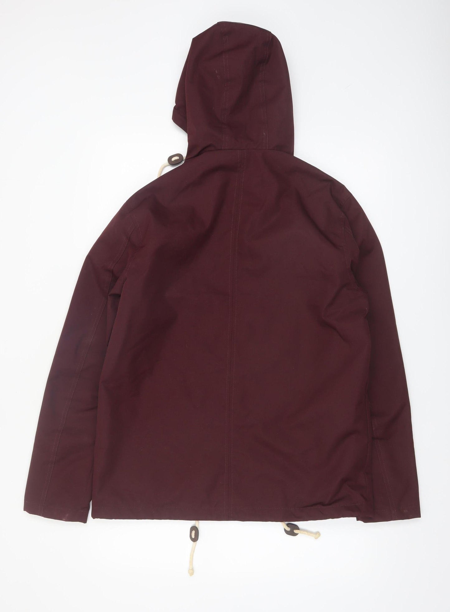 Brave Soul Men's Red Hooded Parka Jacket Size M Lined Zip Casual