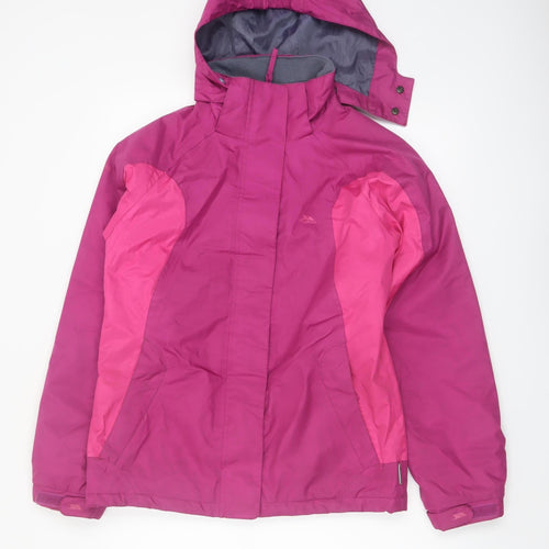 Trespass Girls Pink Waterproof Hooded Rain Jacket 13-14 Years