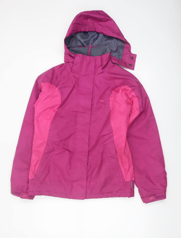 Trespass Girls Pink Waterproof Hooded Rain Jacket 13-14 Years