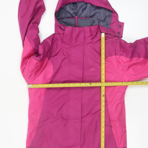 Trespass Girls Pink Waterproof Hooded Rain Jacket 13-14 Years