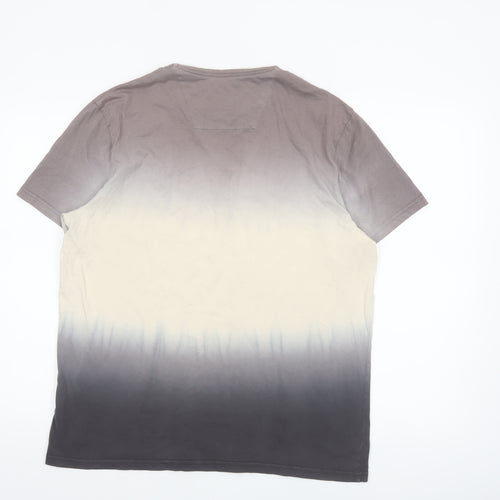 Jasper Conran Men's Grey Ombre Cotton Crew Neck T-Shirt Size L