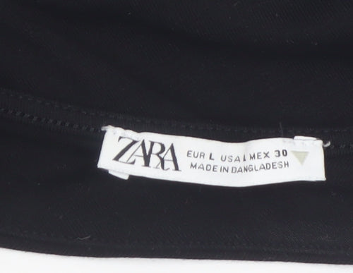 Zara Women Black Sleeveless Tank Top L Basic Stretch