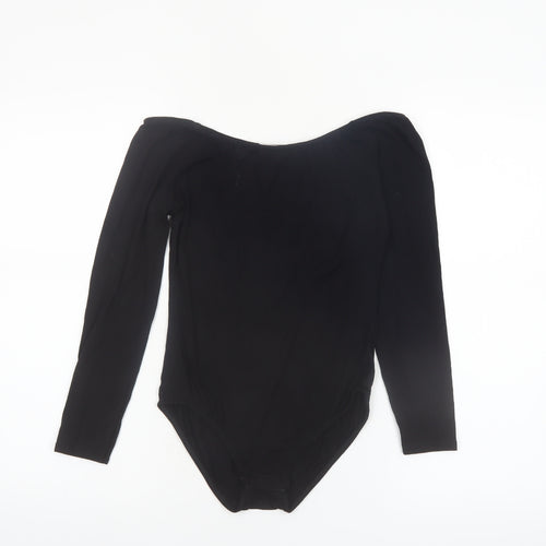 Missguided Women’s Black Off Shoulder Long Sleeve Bodysuit UK 10