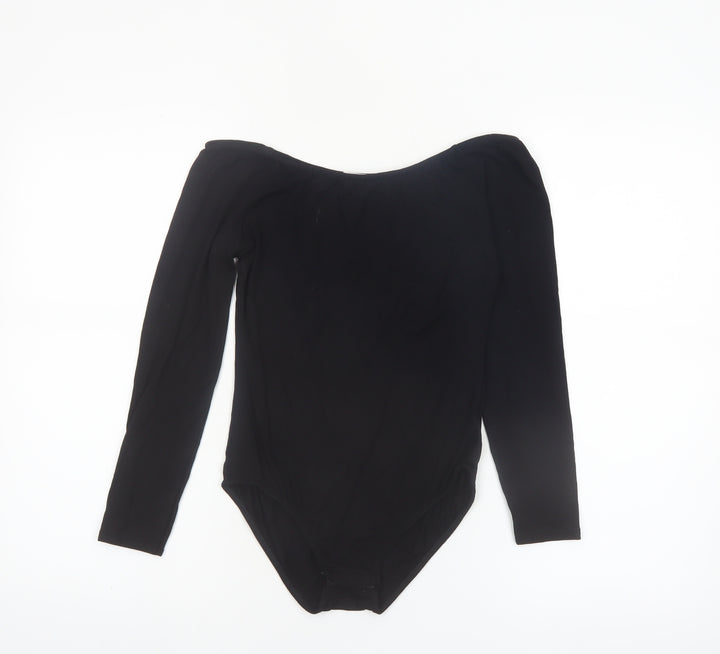 Missguided Women’s Black Off Shoulder Long Sleeve Bodysuit UK 10