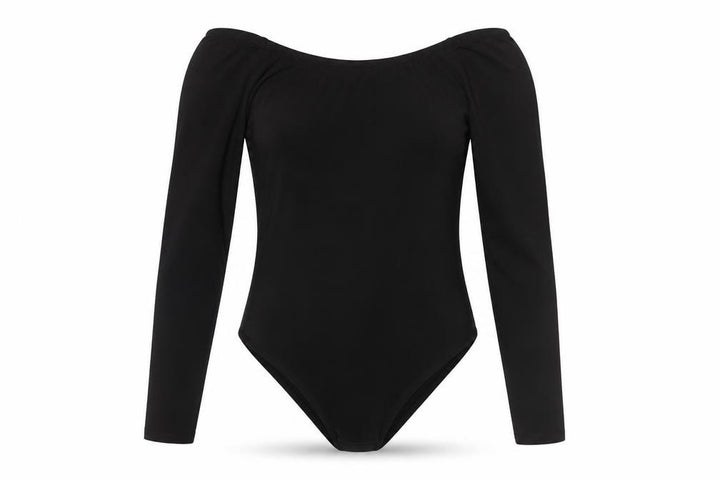 Missguided Women’s Black Off Shoulder Long Sleeve Bodysuit UK 10