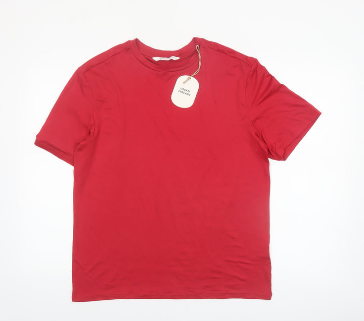 Urban Threads Women's Red Basic Cotton Short Sleeve T-Shirt Size S