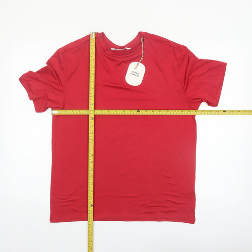 Urban Threads Women's Red Basic Cotton Short Sleeve T-Shirt Size S