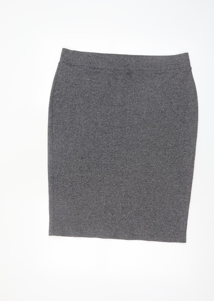 Next Women Grey Size 18 Pencil Knit Skirt