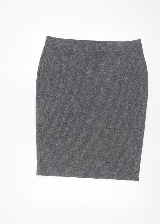 Next Women Grey Size 18 Pencil Knit Skirt