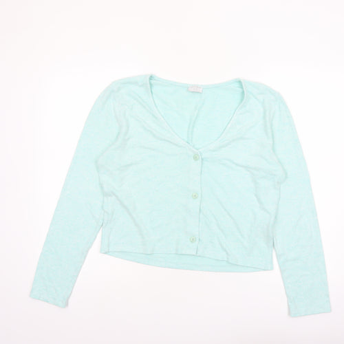 Jeff&Co Women’s Green V-Neck Button Cardigan Size 14