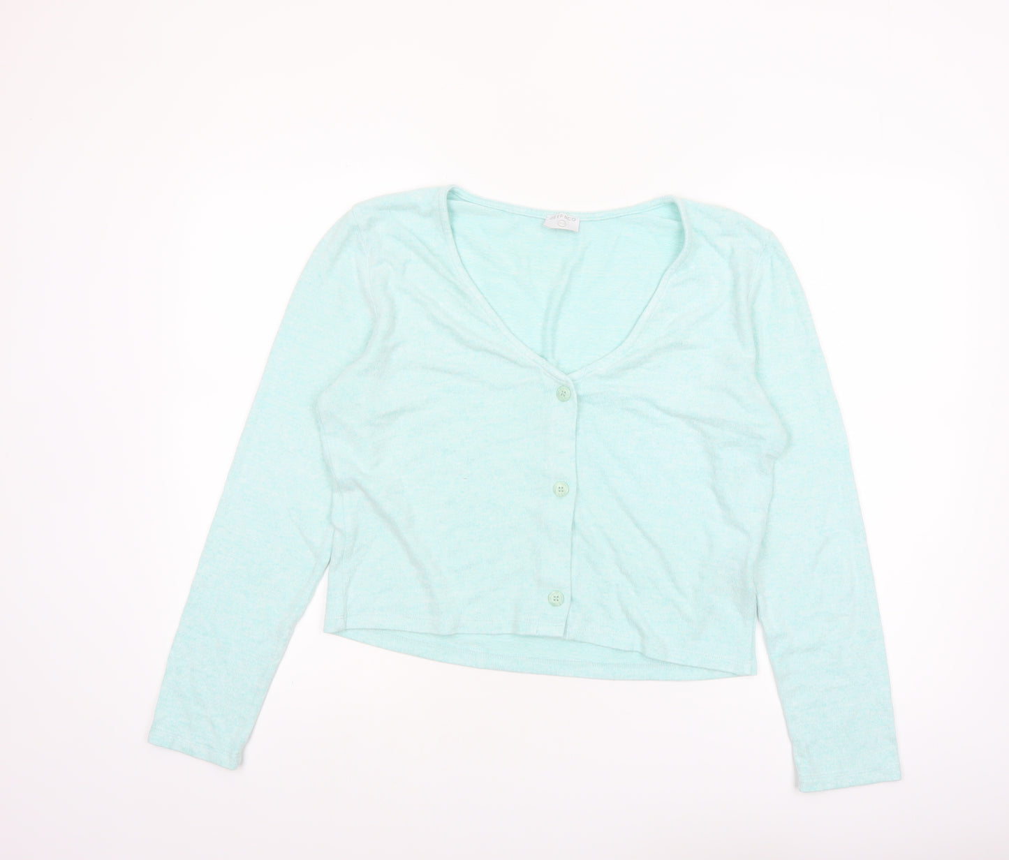 Jeff&Co Women’s Green V-Neck Button Cardigan Size 14